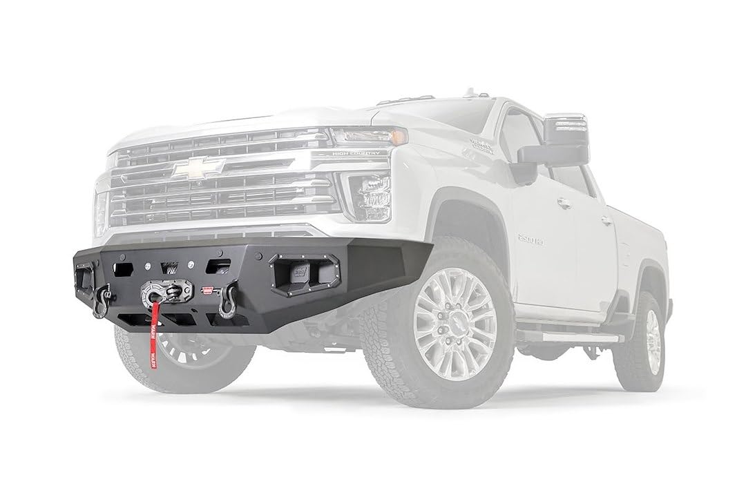 107004 WARN Ascent Front Bumper without Grille Guard Tube, Fits: Chevrolet Silverado HD 2500/3500 (2020-Current)