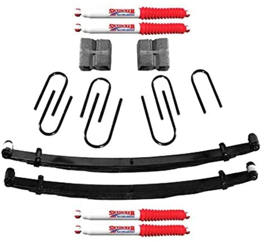 Skyjacker Suspension Lift Kit D400BRK-N w/Shock Nitro Shocks 4 in. Lift Incl. Front Leaf Springs Front/Rear U Bolt Kits Front Bushing Kit Rear Blocks