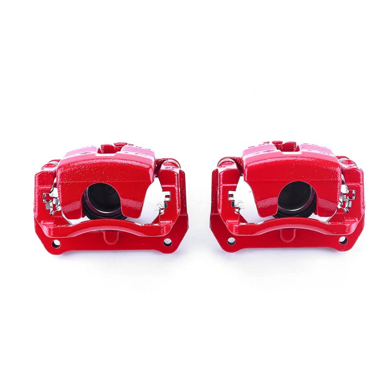 Power Stop Pair of High-Temp Red Powder Coated Front Calipers For Mazda Miata 2001-2005 [Model Specific]