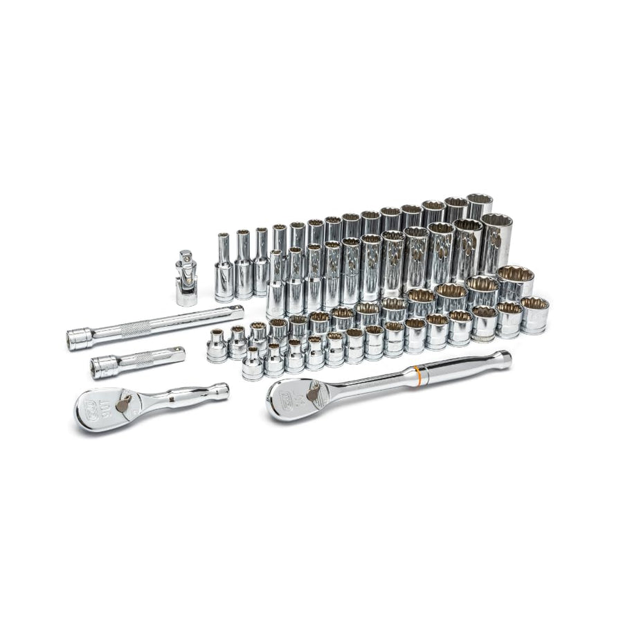 57 Pc. GEARWRENCH 3/8" Drive 12 Pt. Mechanics Tool Set, Standard & Deep, SAE/Metric - 80551