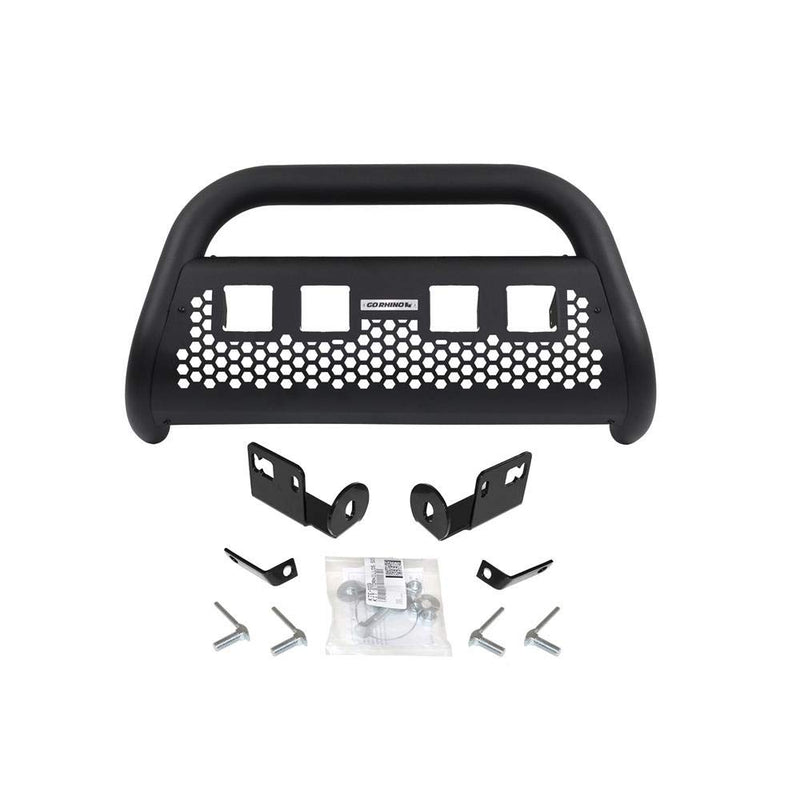 RC2 Bull Bar Go Rhino w/ Four 3" Cube Lights Kit & Mounting Brackets | Mild Steel, Textured Black | 55874T | Fits 2004 - 2008 Ford F-150