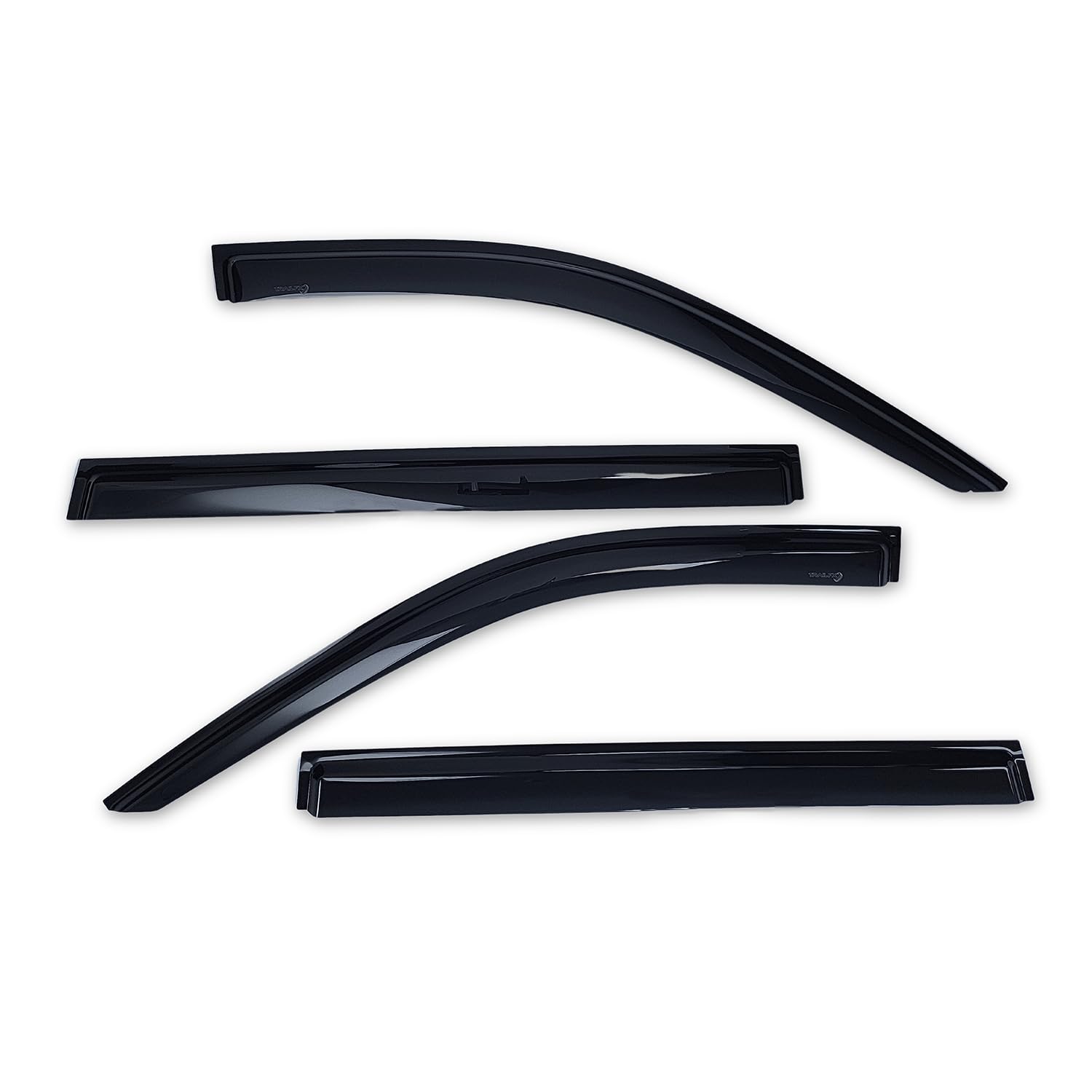 TrailFX Rainguards Acrylic Fits 2021-2024 Chevrolet Suburban 2021-2024 GMC Yukon XL Low Profile Tape-On Smoke Window Vents Outside Channel Mount Set of 4 Rain Guards TrailFX 4716H