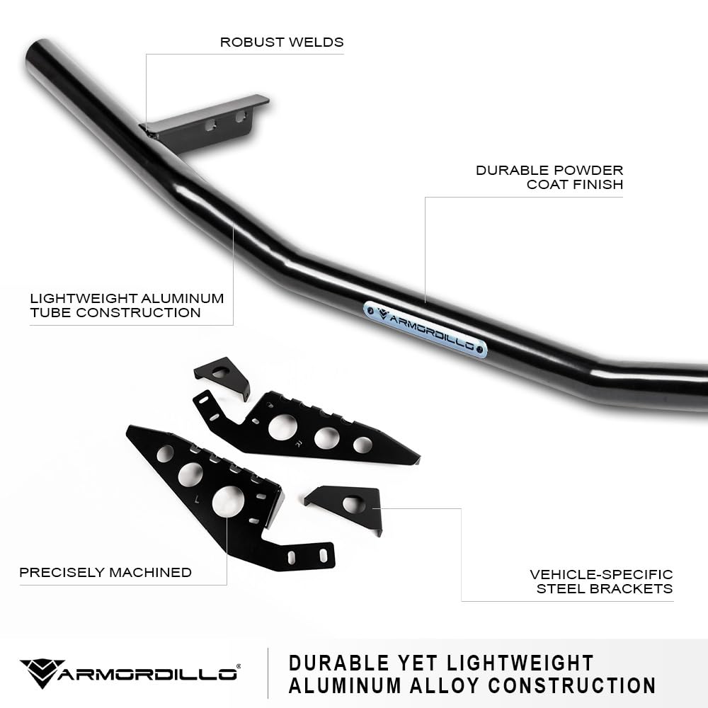 Rear Bumper Guard Armordillo Aluminum|Compatible with 2020-2024 Tesla Model Y|8735510|Black|Bull Bar