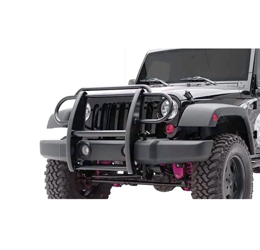 Grille Brush Black Horse Bumper Guard Modular Black Compatible with 2007-2017 Jeep Wrangler-17JPWRMA