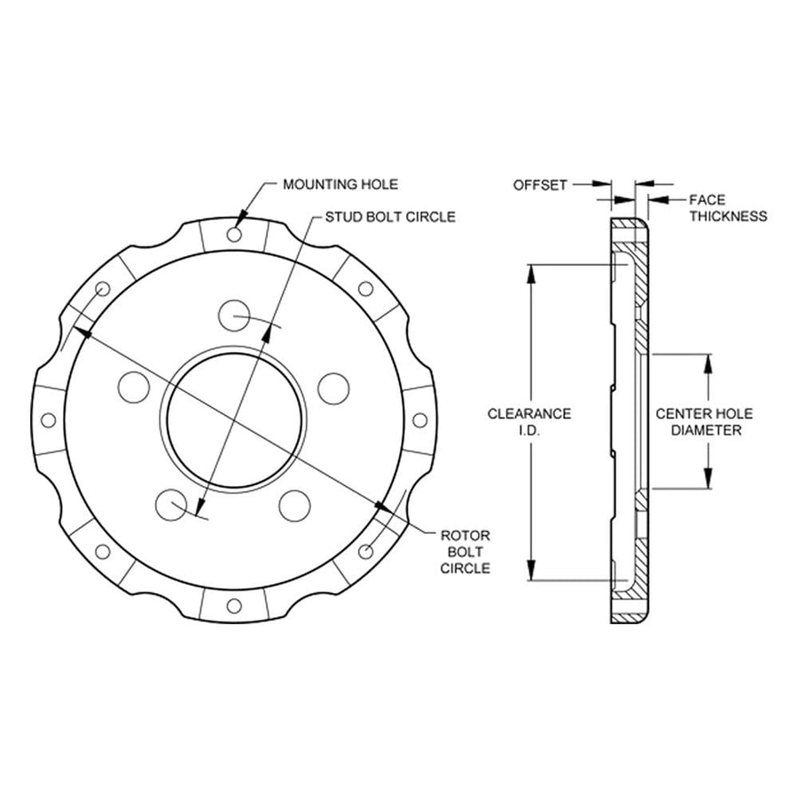 Front Hat-BB 810" Offset