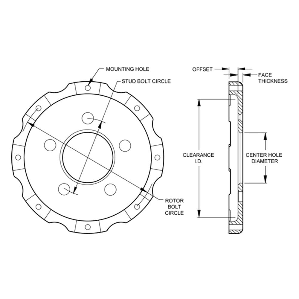 Front Hat-BB 810" Offset