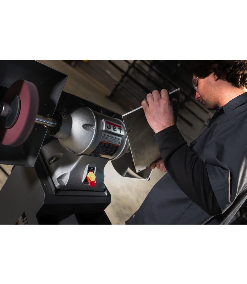JET 8-Inch Buffer Industrial, 3600 RPM, 1 HP, 115V 1Ph (Model IBG-8SSB)