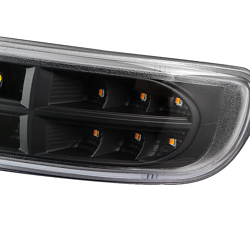 Sequential LED DRL Signal Bumper Lights SPEC-D TUNING Compatible with 1999-2006 GMC Sierra 1500/2500/3500 Yukon XL L+R Pair Assembly