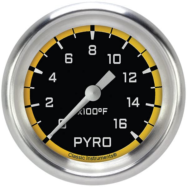 AX398YAPF Classic Instruments AutoCross Yellow 2-5/8" Exhaust Gas Temperature Gauge