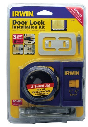 Door Lock Installation Kit IRWIN for Wooden Doors (3111001), Blue