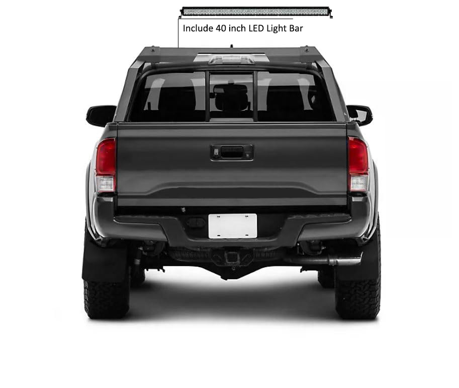 Armour Black Horse Roll Bar Matte Black Includes 1 40" LED Light Bar Compatible with 2015-2022 Chevrolet Colorado|2015-2022 GMC Canyon|2015-2024 Toyota Tacoma-RB-AR3B-KIT