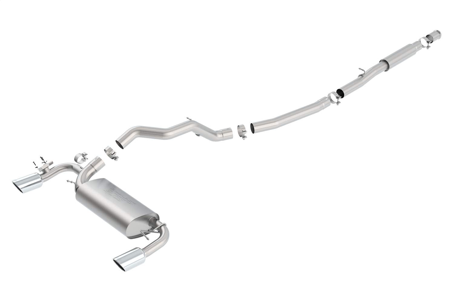 BORLA Cat-Back Exhaust System 140702 for 2016-2018 Ford Focus RS 2.3L 4 Cyl. Turbocharged Manual Trans. AWD 4 Door Hatchback With Sound Suppressing Valve Exhaust. BORLA System Contains Valve Simulator