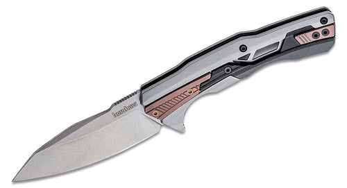 Endgame Kershaw Pocket Knife, 3.25" D2 Carbon Steel Spear Point Blade, Manual Flipper Opening, Frame Lock, Reversible Deep-Carry Pocketclip
