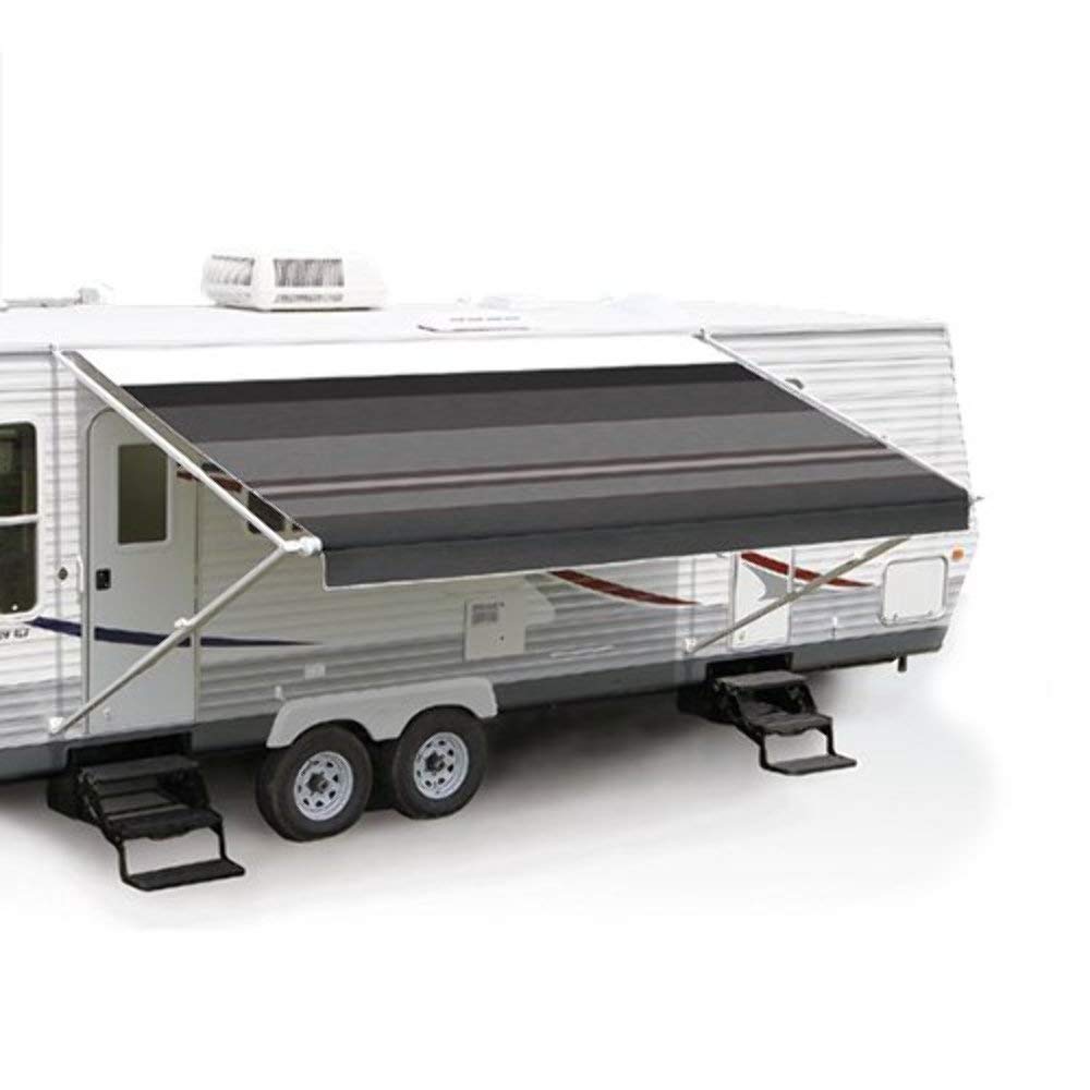 Carefree Fiesta EA198A00 Sierra Brown 19' Vinyl Roller Assembly (with White Vinyl Weatherguard, White Spring Castings)