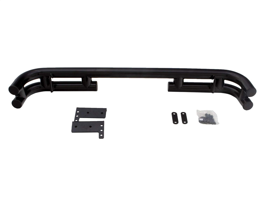 Rampage Products Double Tube Rampage Rear Bumper with Hitch Receiver | Steel, Black | 7648 | Fits 1976 - 2006 Jeep CJ, Wrangler YJ & TJ