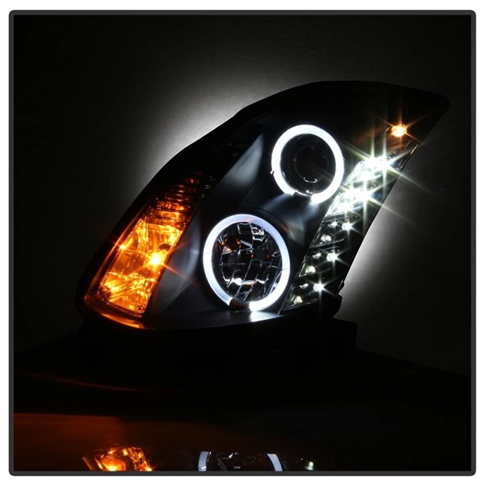 Spyder Infiniti G35 03-07 2DR Projector Headlights - Xenon/HID Model Only (Not Compatible With Halogen Model) - LED Halo - DRL - Black - High H4 (Included) - Low D2R (Not Included)
