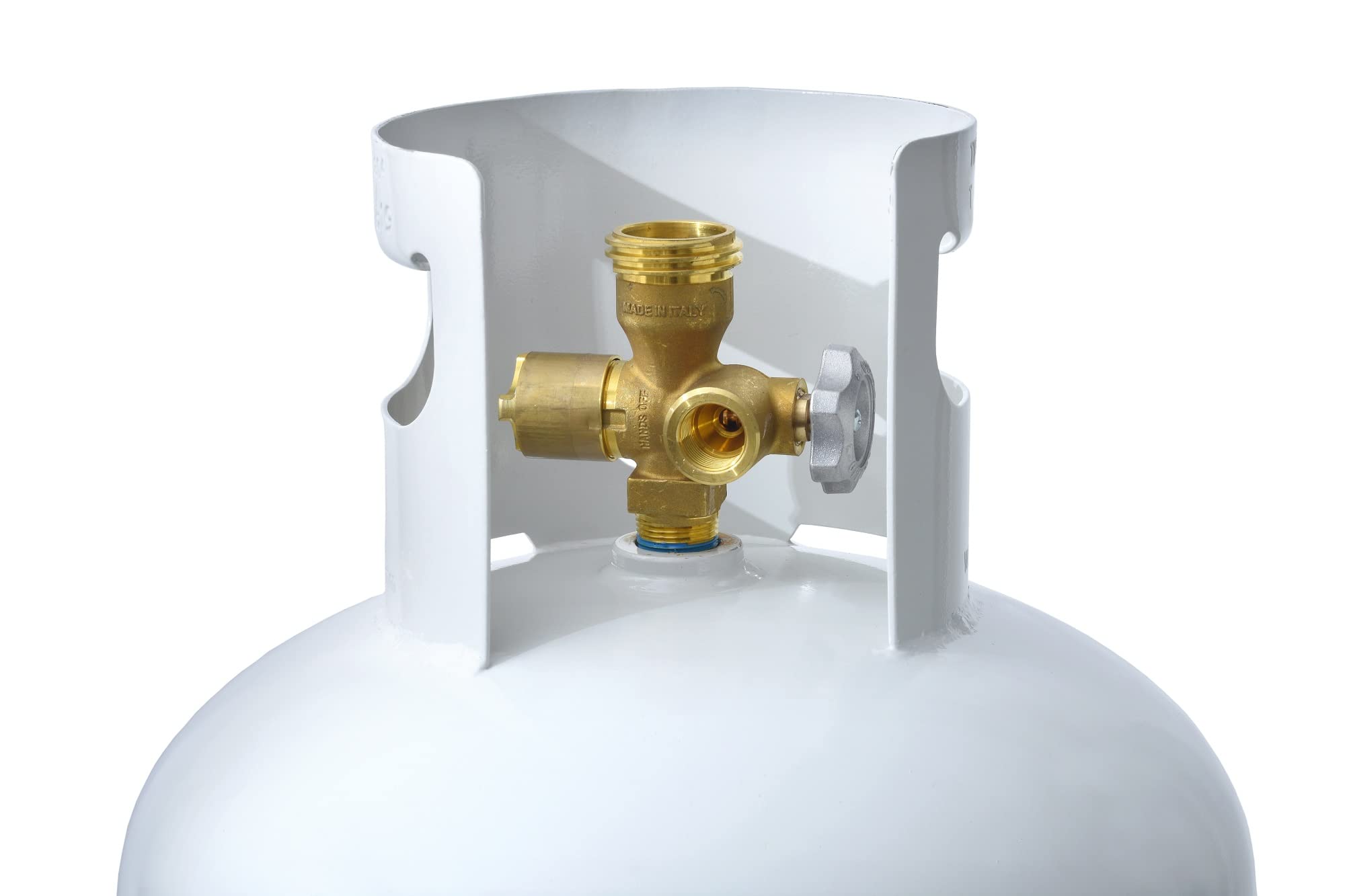 Multi-Valve Flame King 100LB (23 Gal) Propane Tank with High Capacity Filler, Great for Mixed Heating Systems, Home fireplaces, Dryers and Grills