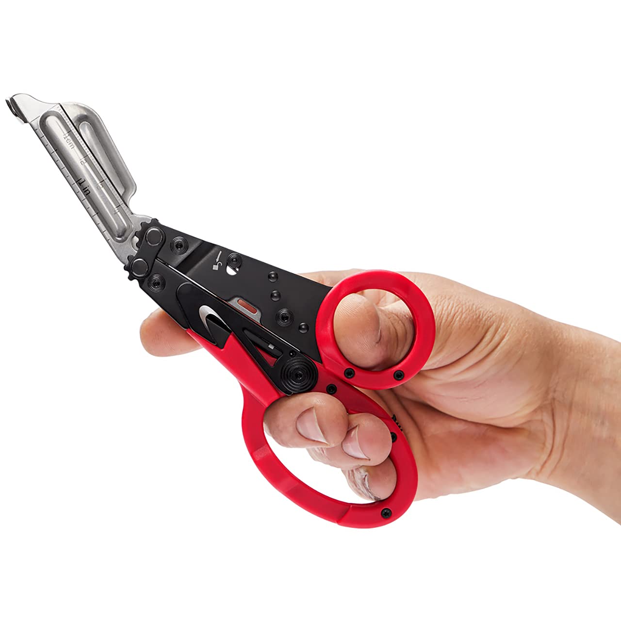 SOG ParaShears Stainless Steel Lightweight Multi-Tool, 11 Tools Compound Leverage Technology, Red