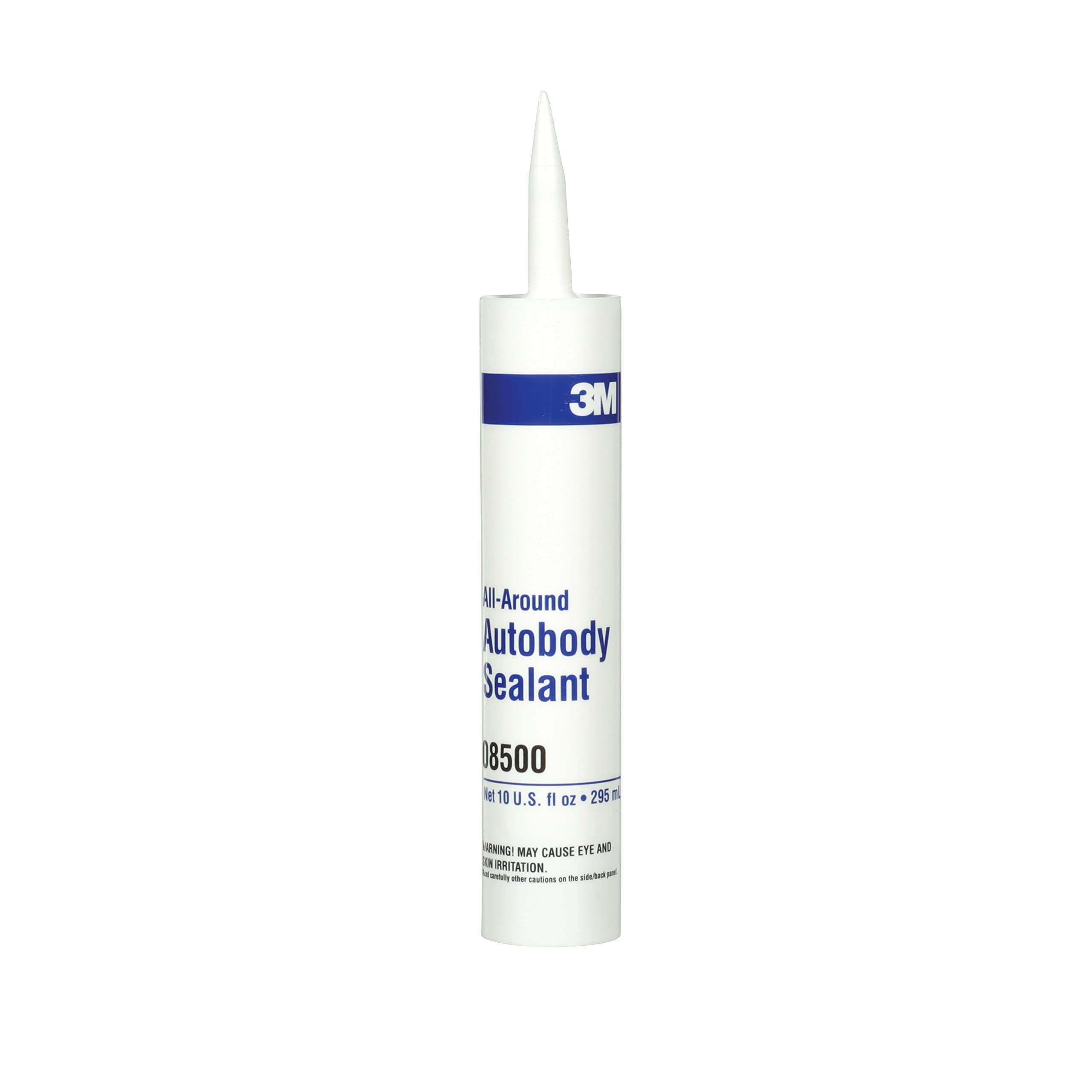 3M Autobody All-Around Sealant, 08500, Medium-Bodied, Water-Based, Quick-Drying, 1/10 gal/10 fl oz Cartridge , White