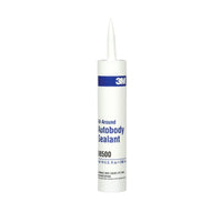 3M Autobody All-Around Sealant, 08500, Medium-Bodied, Water-Based, Quick-Drying, 1/10 gal/10 fl oz Cartridge , White
