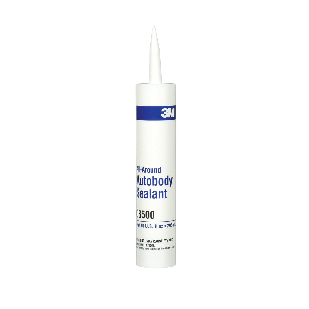 3M Autobody All-Around Sealant, 08500, Medium-Bodied, Water-Based, Quick-Drying, 1/10 gal/10 fl oz Cartridge , White