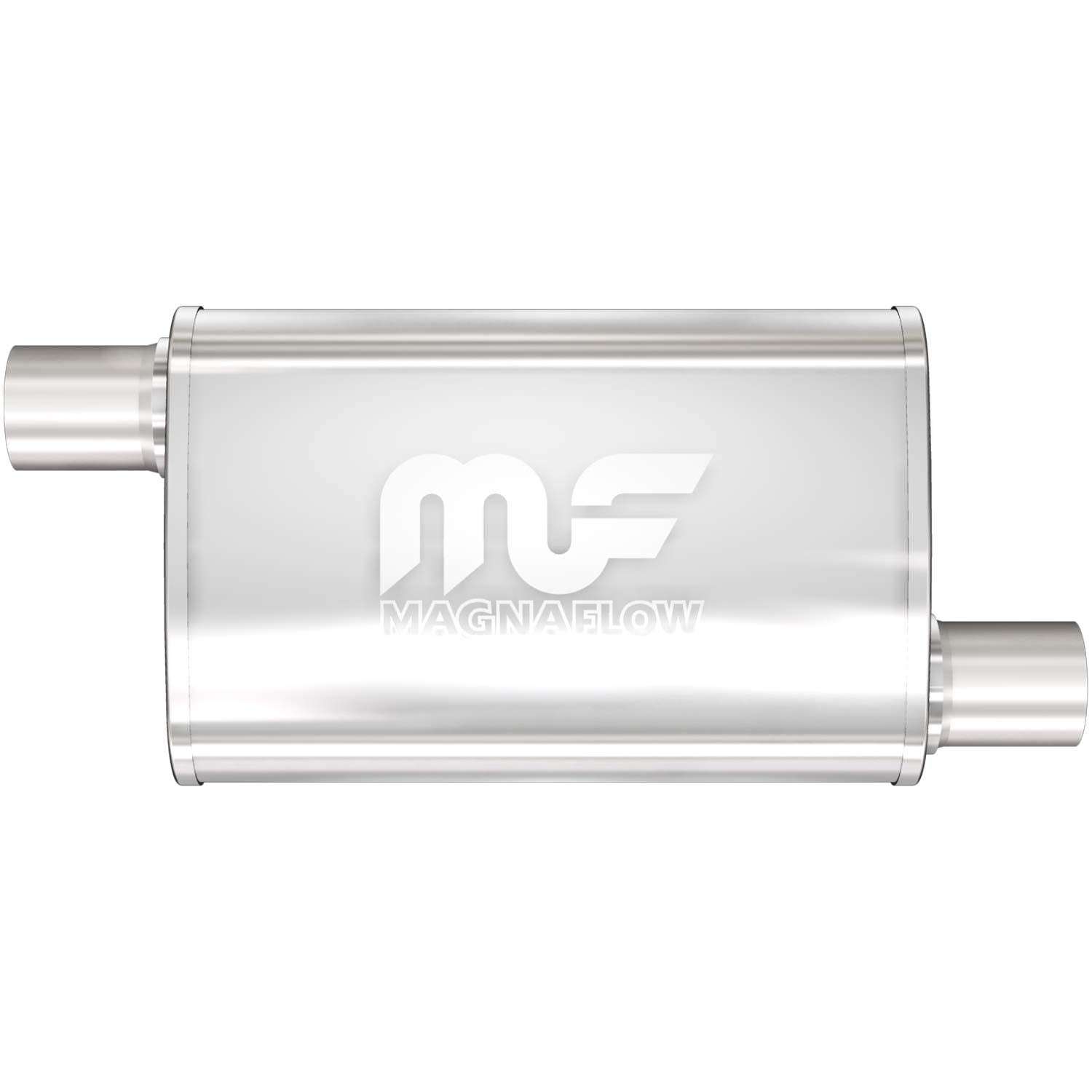 Performance MagnaFlow Exhaust Muffler 11234: 2"/2" Inlet/Outlet, 4x9x14" Oval, Stainless Steel, Satin Finish