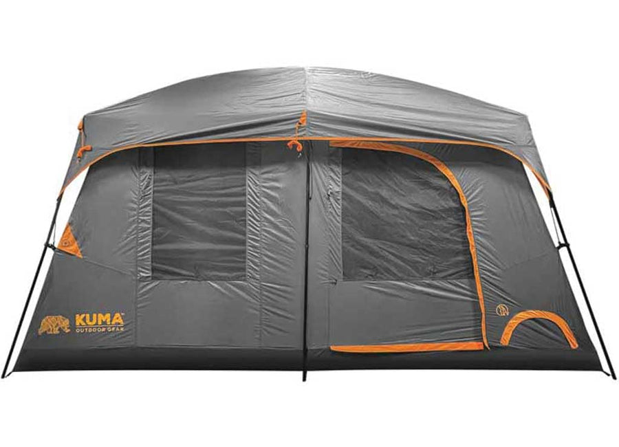 Bear Den Cabin 9 Tent, Kuma Outdoor Gear, Graphite/Orange, 485-KM-TEBD-GO-9