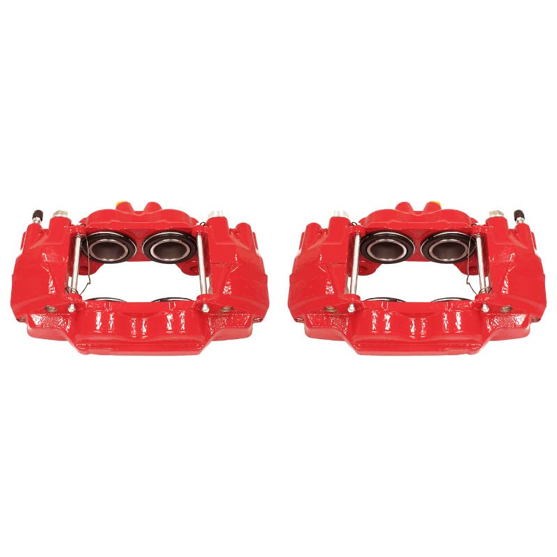 Power Stop S2984 High-Temp Red Powder Coated Front Pair of Calipers For 2003-2009 Toyota 4Runner [Models with 12.56" Front Rotors] | 2007-2017 FJ Cruiser | 2005-2023 Toyota Tacoma
