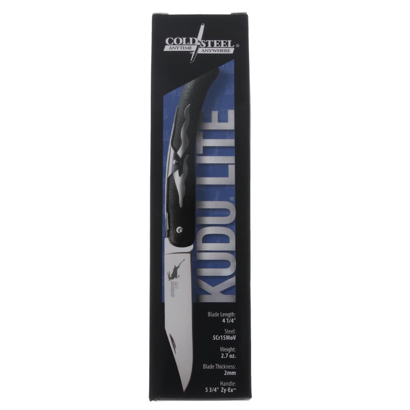 KUDU LITE Cold Steel / 10" Overall / 4 1/4" Blade / 2MM Thick / 5CR15MOV Steel/Blister Packed,Black