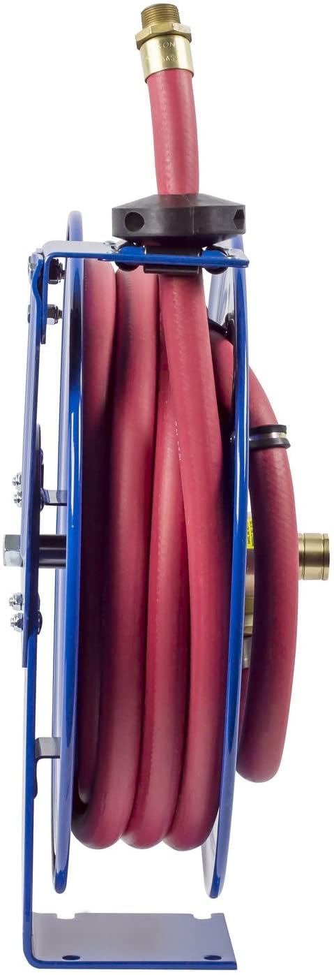 Coxreels SH Fuel Series SHF-N-525 Retractable Fuel Hose Reel | 3/4"x25, 300 PSI | Easy-Maintenance w/ Brass Swivel & Multi-Position Mount Arm | Heavy-Duty Steel Construction | Made in the USA | Blue