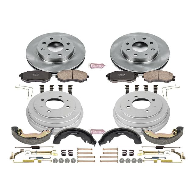 Power Stop Autospecialty KOE15158DK Front and Rear Replacement Brake Kit - OE Brake Drums & Ceramic Brake Pads For Hyundai Elantra 2005-2006 [Vehicle Specific]