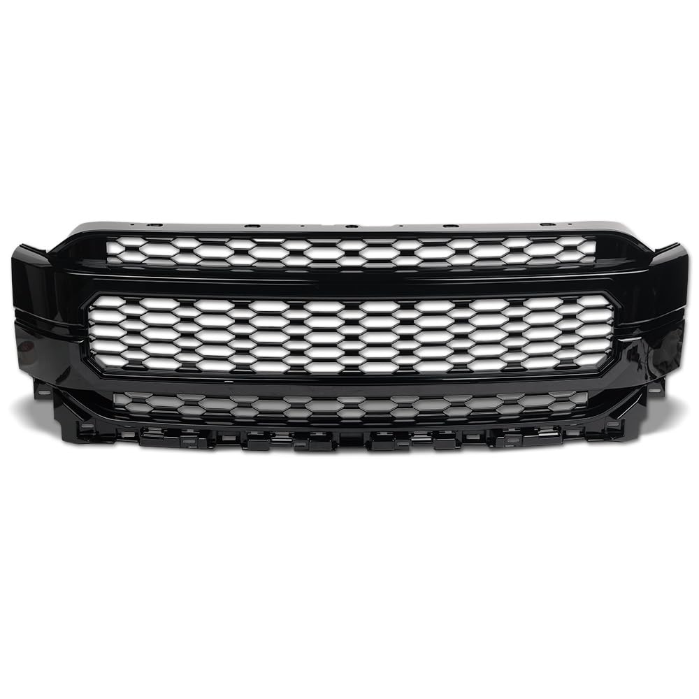 HEX Style Armordillo Honeycomb Mesh Front Grille|Compatible With 2021-2023 Ford F150 F-150|8735022|ABS Plastic|Gloss Black|Front Hood Bumper Grille