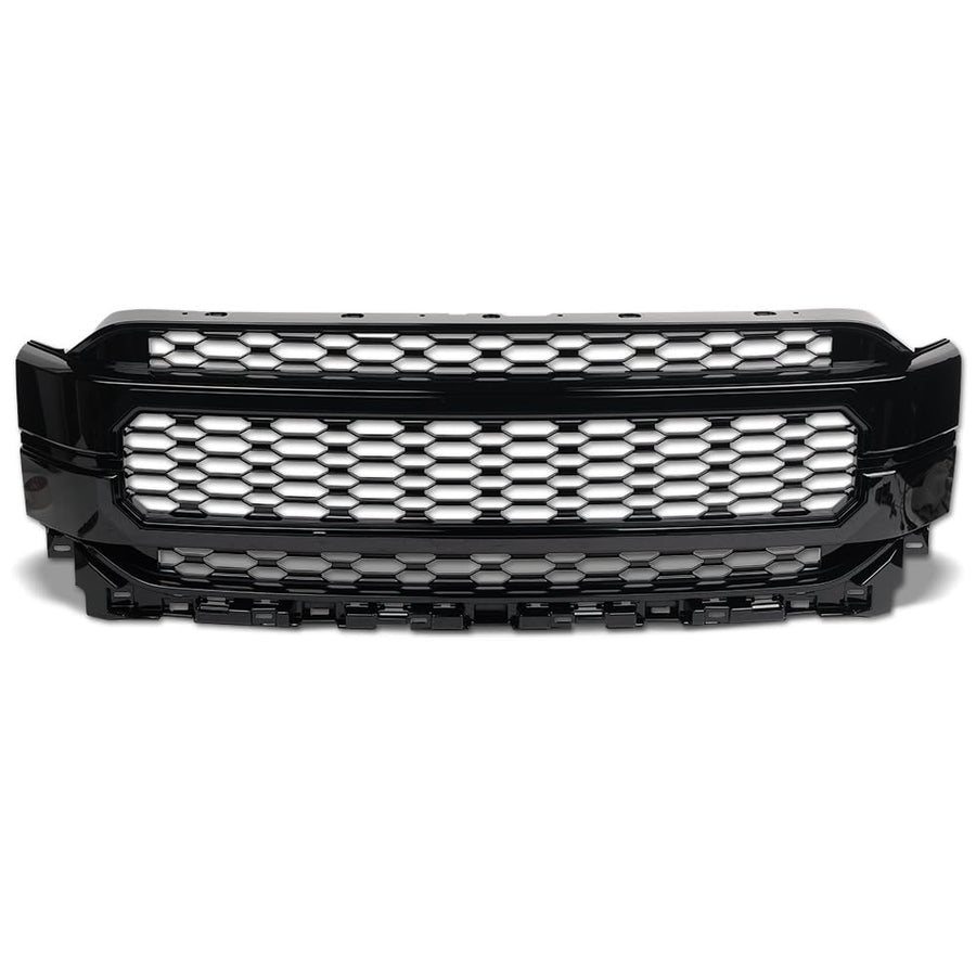 HEX Style Armordillo Honeycomb Mesh Front Grille|Compatible With 2021-2023 Ford F150 F-150|8735022|ABS Plastic|Gloss Black|Front Hood Bumper Grille