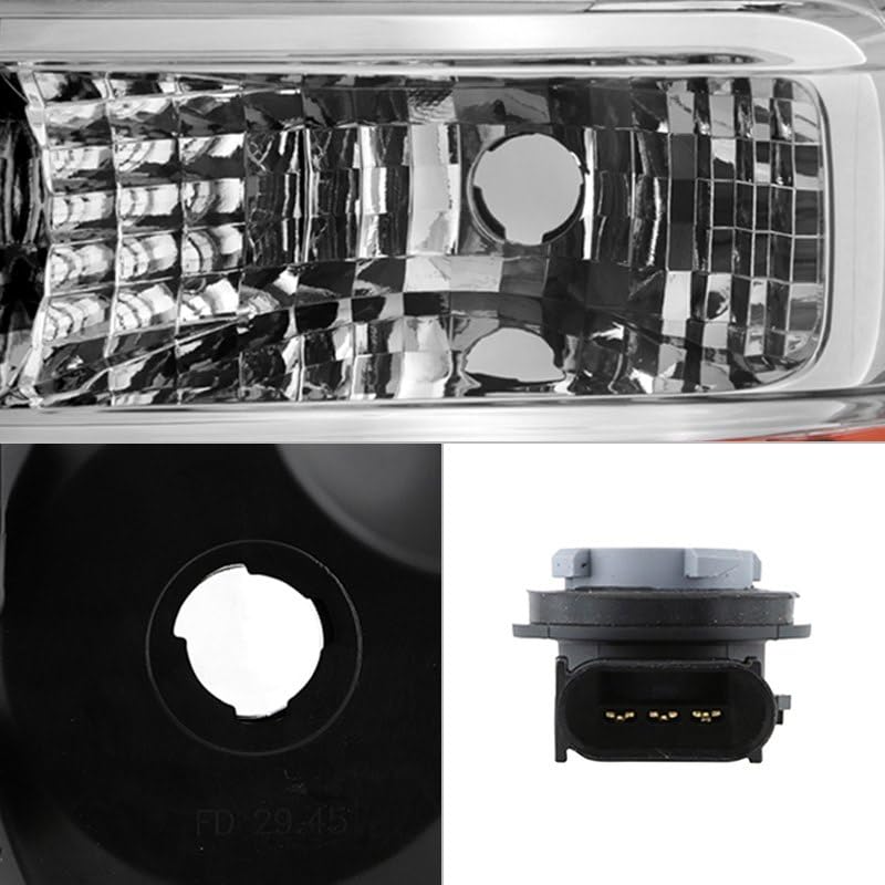 ( POE ) Ford E150 E250 08-14 / E350~E550 SuperDuty 08-19 / E550 08-17 / F650 F750 Crystal Headlight - Low Beam-H13(Not Included) ; High Beam-H13(Not Included) ; Signal-3157A(Included) - OE Left