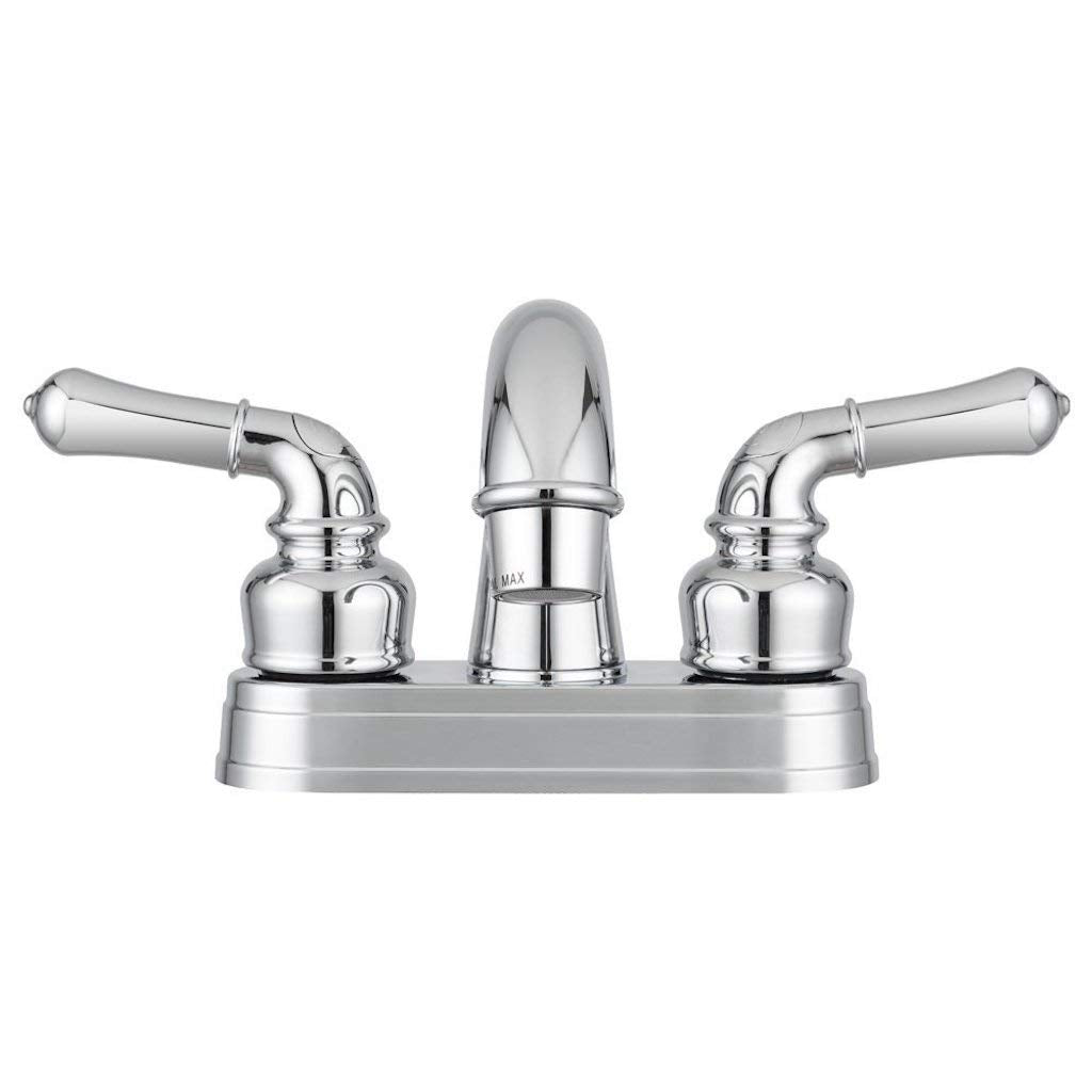 Dura Faucet RV Bathroom Sink Faucet DF-PL620C-CP - Smooth Turning 2-Lever (Chrome)
