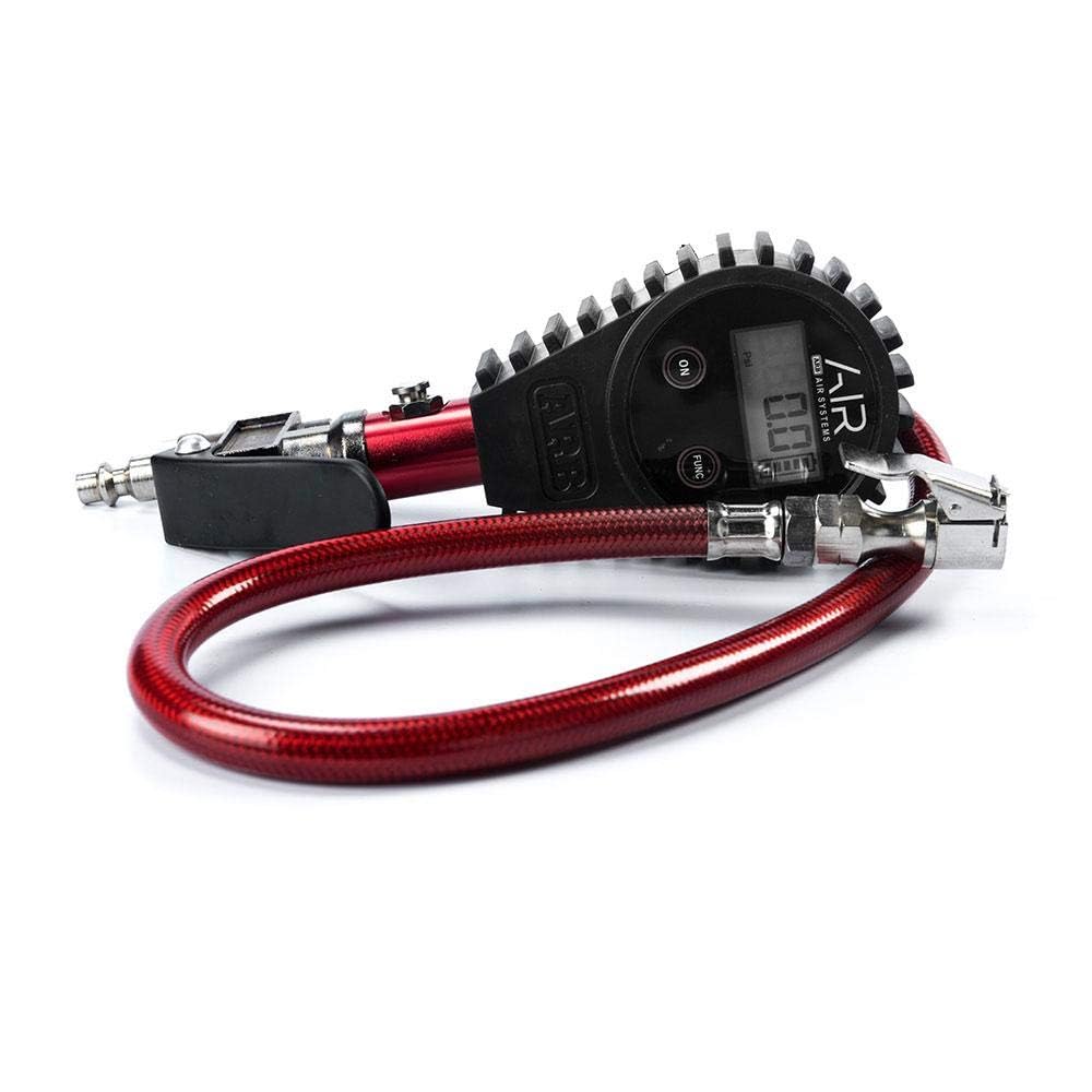 ARB Digital Tire Pressure Gauge ARB601 with Braided Hose and Chuck, Inflator and Deflator 25-75 PSI Readings