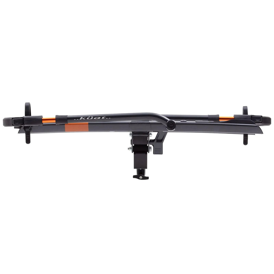 KUAT 2.0 Sherpa Durable Lightweight Aluminum Compact 2 Bike Transporting Hitch Rack with Cable Lock & Foldable Tire Cradles | Capacity - 40 Lbs per Tray, Gray Metallic & Orange Anodize, 1.25"