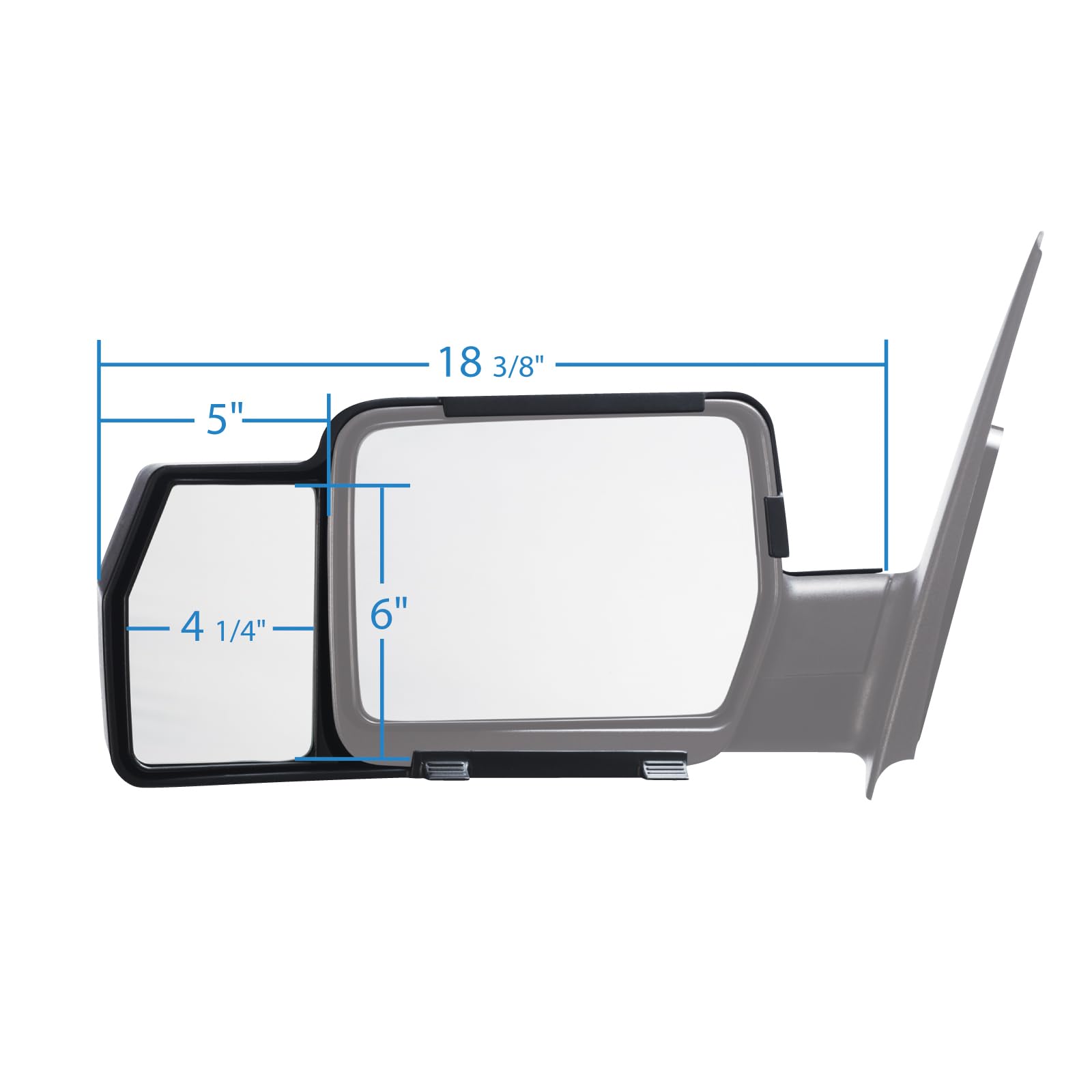 K SOURCE 81800 Snap & Zap Custom Fit Towing Mirror for 2004-2008 F150, Mark LT, Patented