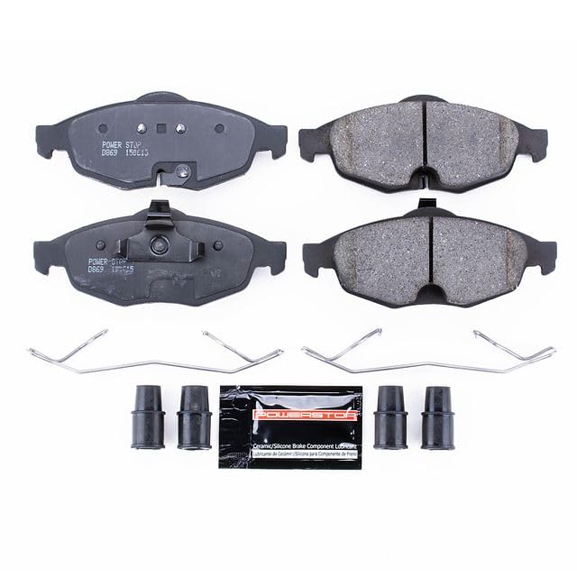 Power Stop Z23-869 Z23 Evolution Sport Carbon Fiber Infused Ceramic Brake Pads with Hardware For Chrysler Sebring 2001-2006, Dodge Stratus 2001-2006 [Model Specific]