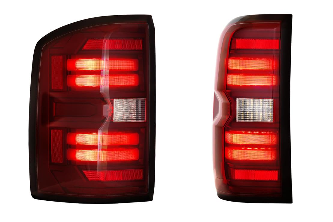 Morimoto XB LED Taillights Plug and Play fits 2014-2018 GMC Sierra, LED Taillight Assemblies (Red)
