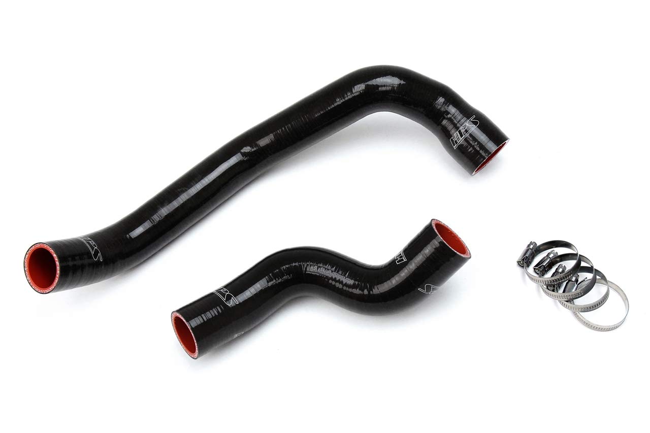 HPS Performance Silicone Black Radiator Hose Kit Coolant Compatible for 1989-1998 Nissan Skyline GTR R32 R33 RB26DETT Twin Turbo, 57-1729-BLK