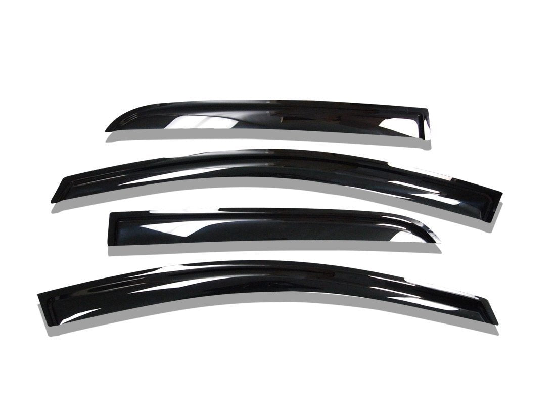 Tape On Black Horse Off Road [BHOR] Rain Guards/Wind Deflectors Compatible with 2007-2021 Toyota Tundra CrewMax Smoke 4 PCs - 141657