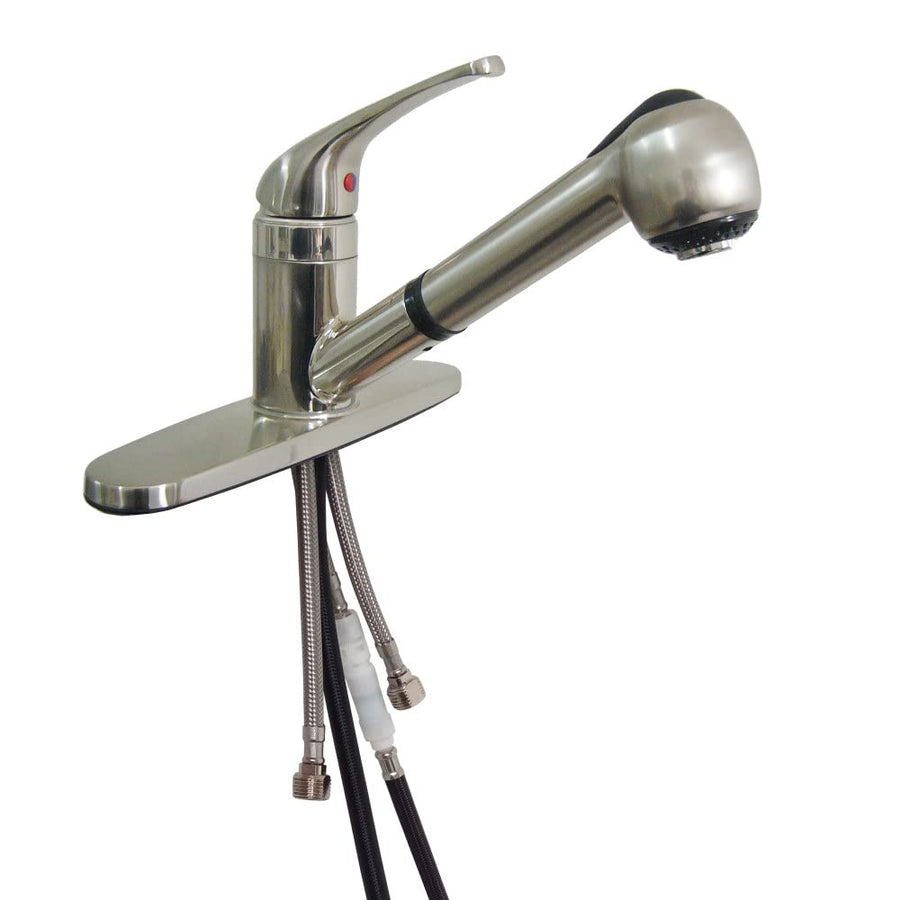Single Lever Kitchen Faucet Empire Faucets SL1000N-A with Pull-Out Sprayer - Brushed Nickel