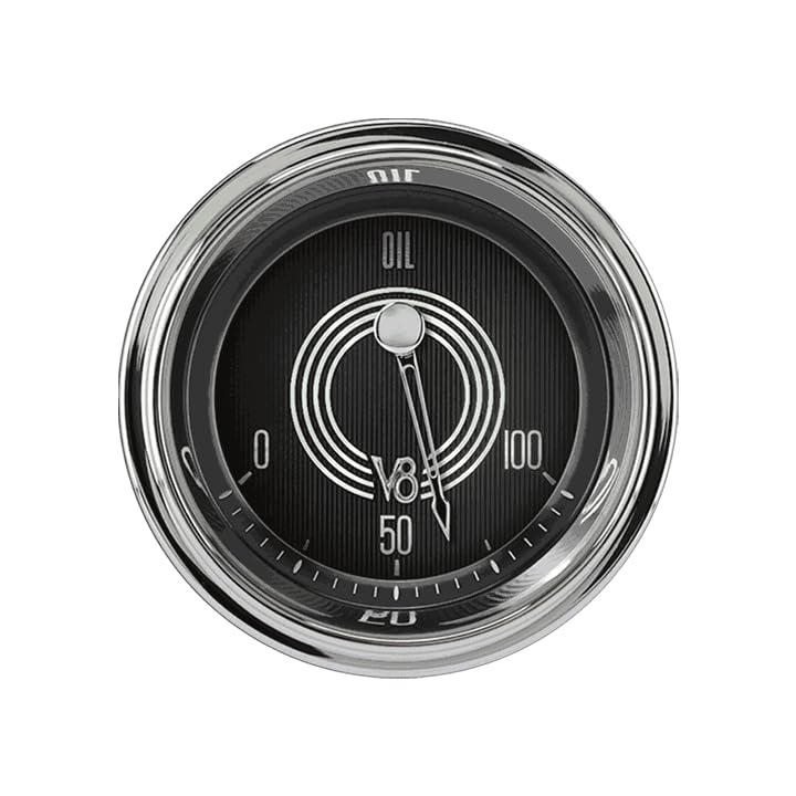 V8 Speedster Classic Instruments V8SR81SHC 2-1/8" Oil Pressure Gauge 100 PSI