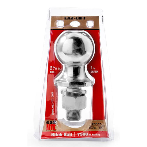 Eaz-Lift Camco 48224 2 5/16" Hitch Ball with 1" Shank -Chrome Plated Heavy Duty Steel 7,500 lb Rating