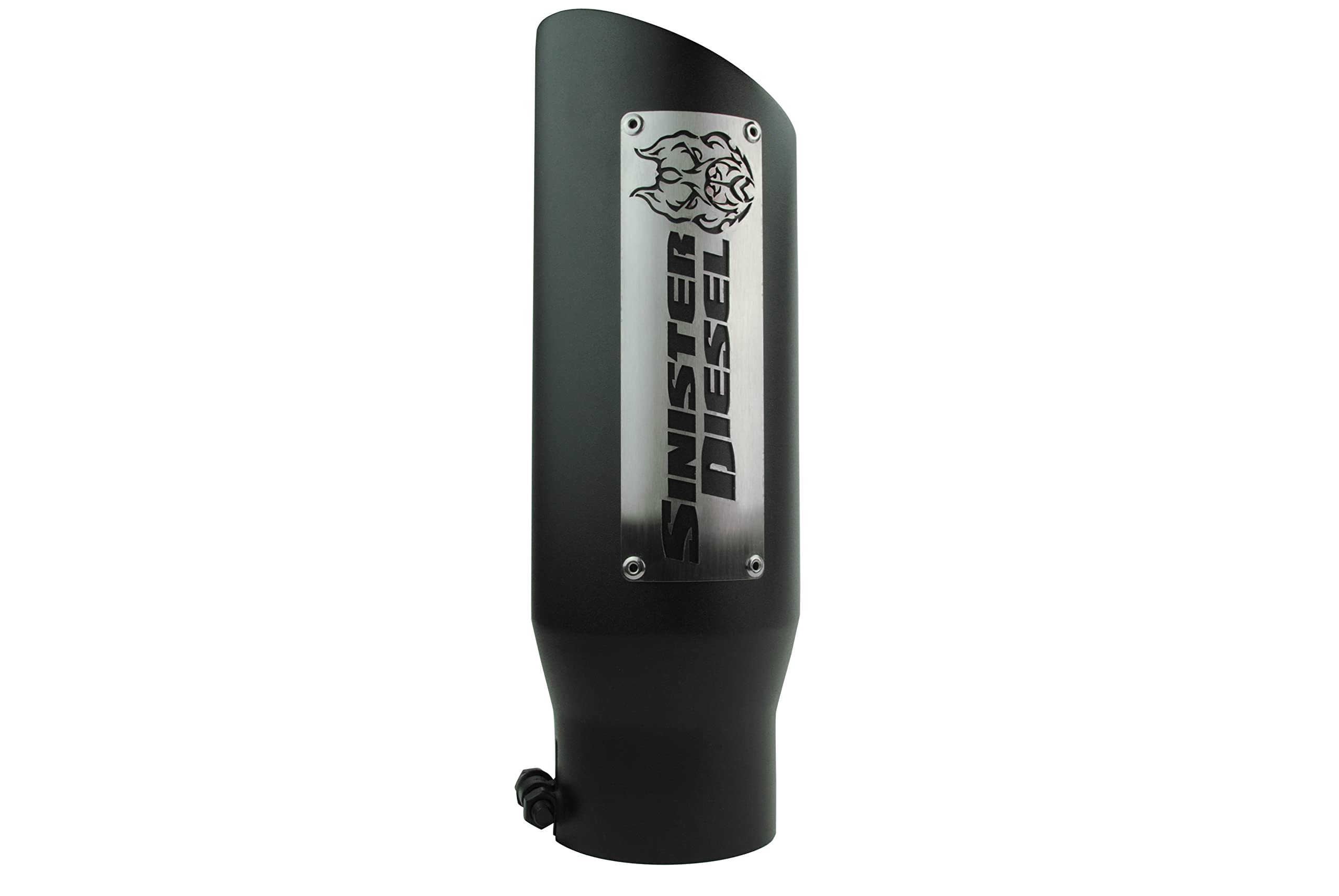 Dual Wall Sinister Diesel Exhaust Tip W/Angle Cut 4" to 5" Black