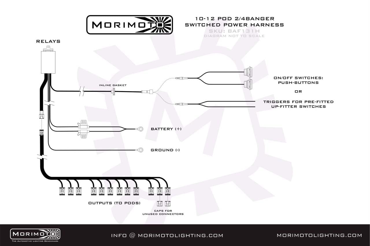 Morimoto Switched Power Harness BAF131H: 2 Or 4Banger Bar (10-12 Pods)