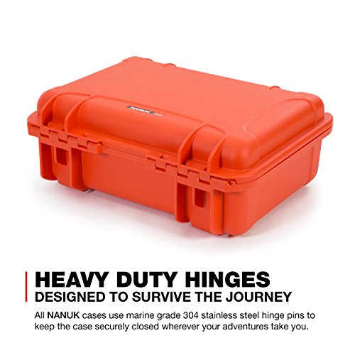 Waterproof Nanuk 925 Hard Case with Lid Organizer and Foam Insert for Canon Nikon - DSLR Body and Lens/Lenses - Black 925-DSLR3 Orange