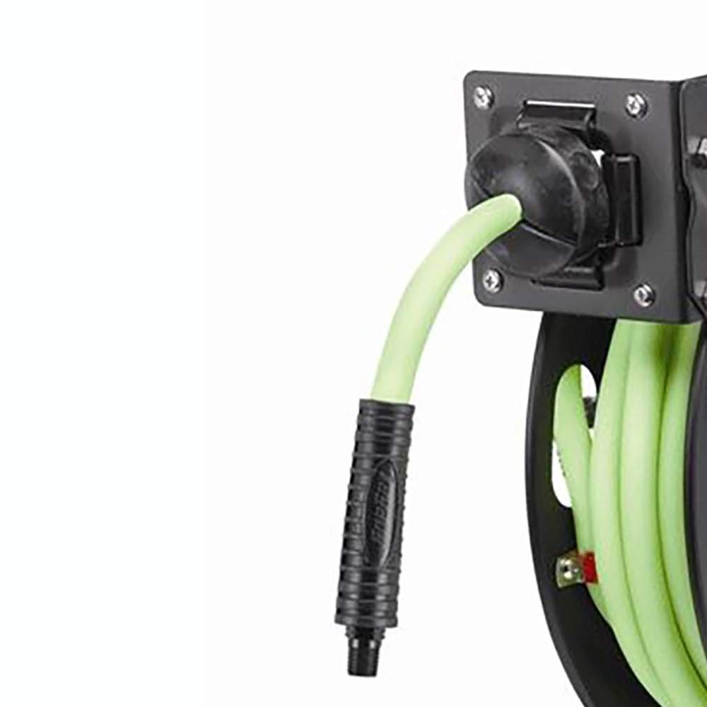 Flexzilla Retractable Open Face Air Hose Reel, 3/8 in. x 25 ft., Heavy Duty, Lightweight, Hybrid, ZillaGreen - L8603FZ