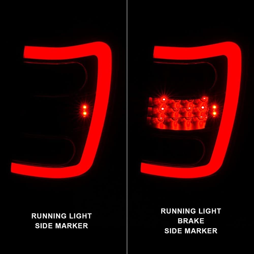 1999-2004 Jeep Grand Cherokee ANZO LED Tail Lights w/Light Bar Black Housing Clear Lens (311394)
